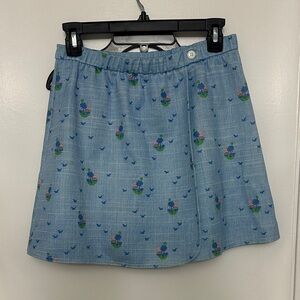 1960’s Vintage Light Blue Skort with Floral Print